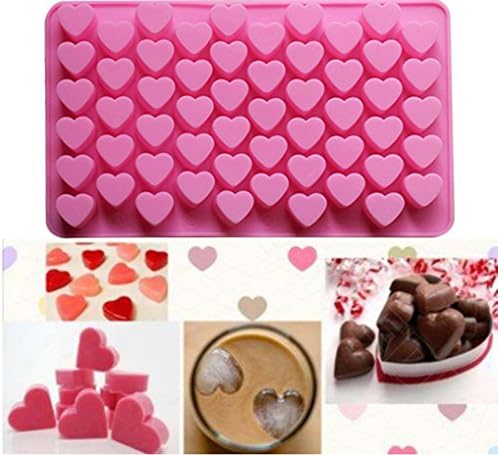 Efivs Arts Mini Hearts Silicone Molds Baking Candy Chocolate Molds Ice Cube Trays Handcraft Soap Candy 50 Cavities
