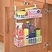 mDesign Steel Over Cabinet Kitchen Storage Organizer Holder or Basket - Hang Over Cabinet Doors in Kitchen, Pantry, Bathroom; Holds Dish Soap, Window Cleaner - Concerto Collection, 2 Pack, Matte White