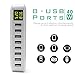 NEEKFOX USB Charger 8-port USB Wall Charger with LCD Display Charging Station
