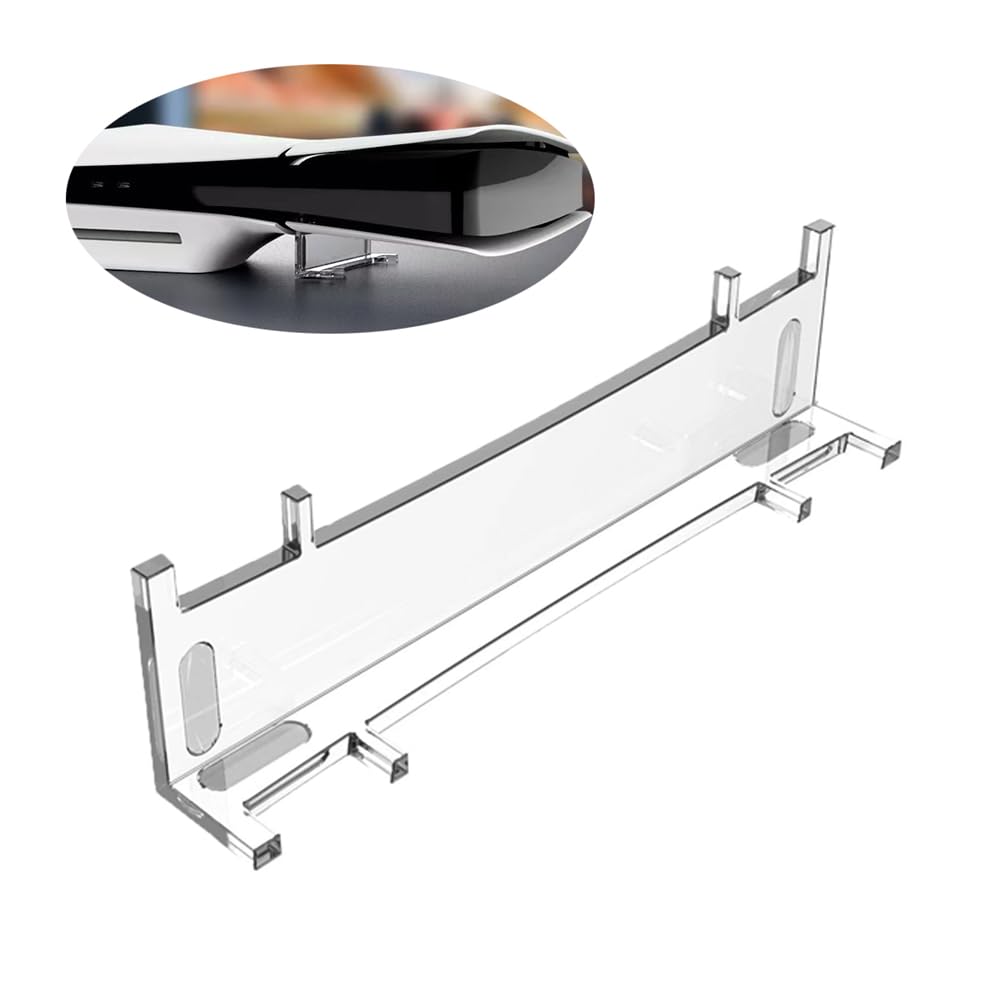 MYPUQIAO Transparent Horizontal Acrylic Stand for PS5 Slim Disc and Digital Edition Console,PS5 Slim Console Game Accessories.(Horizontal-L)