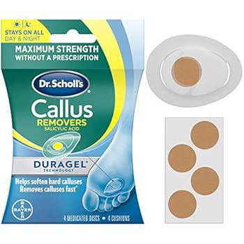 Dr. Scholl's CALLUS REMOVER with Duragel Technology, 4ct // Removes Calluses Fast andProvides Cushioning Protection against Shoe Pressure and Friction for All-Day Pain Relief