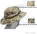 Boonie Hat Tactical Ripstop Headwear Bucket Hat with Map Pocket Chin Strap for Wargame Sports Hunting Fishing UV Protection Cap with Oversized Brim for Outdoor Military Hat with Brass Vents (MAD)