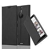 Cadorabo Book Case Works with Nokia Lumia 1520 in Night Black – with Magnetic Closure, Stand Function and Card Slot – Wallet Etui Cover Pouch PU Leather Flip