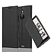 Cadorabo Book Case Works with Nokia Lumia 1520 in Night Black – with Magnetic Closure, Stand Function and Card Slot – Wallet Etui Cover Pouch PU Leather Flip