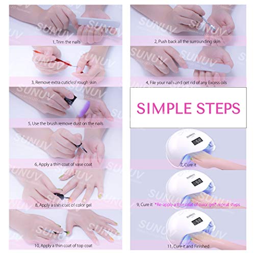 image for UV LED Nail Lamp, SUNUV UV LED Nail Polish Dryer Gel Machine for Manic