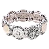 D EXCEED Handmade Etched Stretch Gold Enamel Flower Crystal Rhinestone Necklace Bracelet Set for Women
