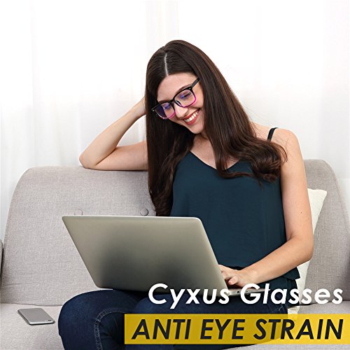 Cyxus Blue Light Blocking [Clear Lens] Glasses, Anti Eye Strain Headache Computer Eyewear for Women (Gradient Pink Frame)