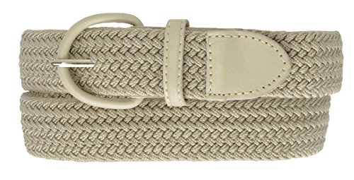 Tan Braided Elastic Stretch Belt by Marshal