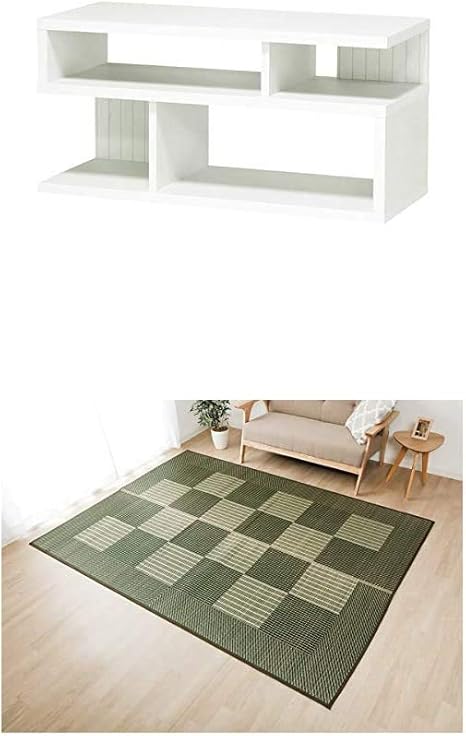 Amazon リビングインテリアセット 白井産業 テレビ台 ホワイト キアエッセ2 イケヒコ コーポレーション ラグ グリーン Fライト Gn191 ラグ カーペット オンライン通販
