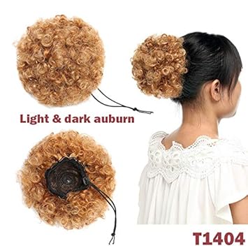 Amazon Com 8inch Afro Bun Curly Ponytail Drawstring High Puff