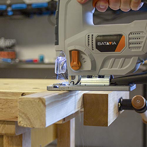 Batavia 7062513 Akku Stichsäge Laubsäge I 45° schwenkbare Pendelhubstichsäge I 80 mm Schnitttiefe I Säge aus Maxxpack… – Bild 4