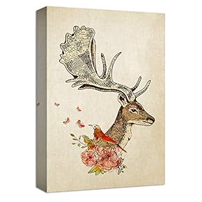 Elk with Big Horn Painting Artwork for Home Framed