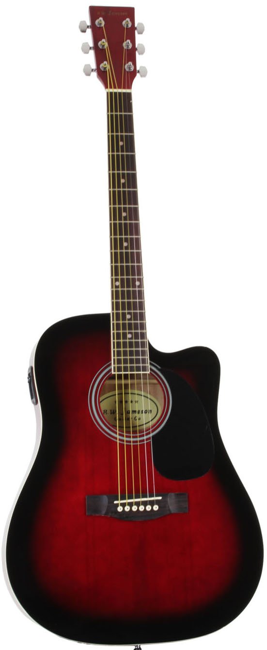 Jameson Guitars Full Size Thinline Acoustic Electric Guitar with Free