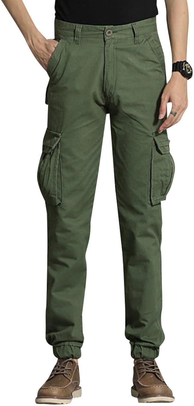 Anyu Mens Casual Combat Cargo Pants Trousers Loose Work Wear Cargo Trousers Amazon.co.uk Clothing