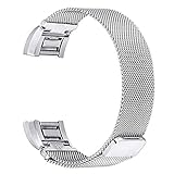 bayite Fitbit Charge 2 Bands, Stainless Steel Milanese Loop Metal Replacement Accessories Bracelet Strap Unique Magnet Lock Fitbit Charge 2 HR