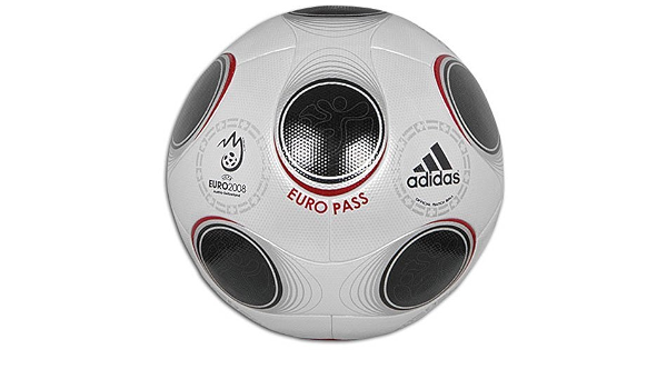 adidas Euro Pass balón Oficial de Euro 2008-604897, Metallic  White/Black/Chrome : Amazon.es: Deportes y aire libre