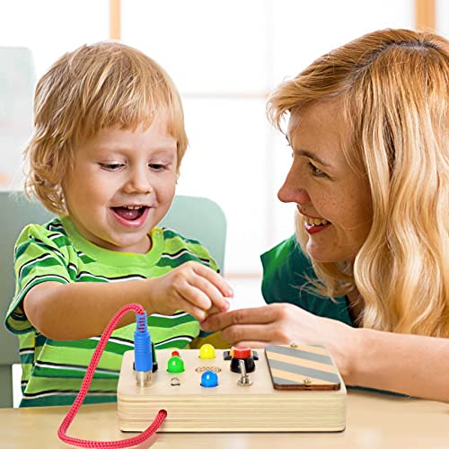 POLKRANE Busy Board with LED Light, Sensory Toys for Toddlers 13