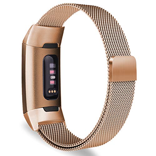 Oitom Metal Bands Compatible Fitbit Charge 3 Band Women Men Small Large