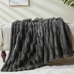 NEWCOSPLAY Super Soft Queen Blanket Grey Premium