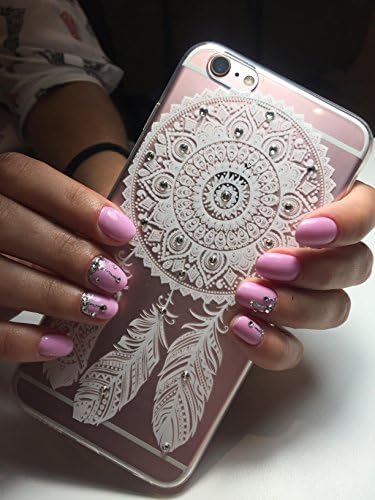 Handmade iPhone 7 Case with Crystals, TPU Transparent Dream Catcher iPhone 7 4.7" Case with Crystals Swarovski