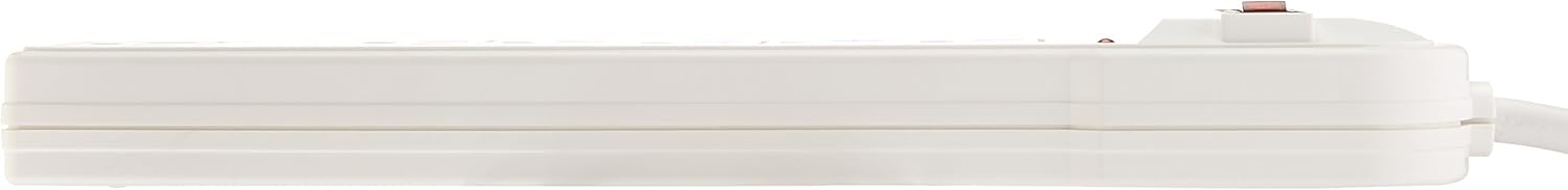 Basics 6-Outlet Surge Protector Power Strip, 6-Foot Long Cord, 790 Joule - White: Home Audio & Theater