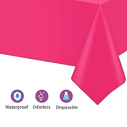 Kopokita 12PCS Hot Pink Plastic Tablecloths 54 x