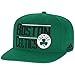 NBA Boston Celtics Men's High Box Flat Brim Snapback Cap, One Size, Green