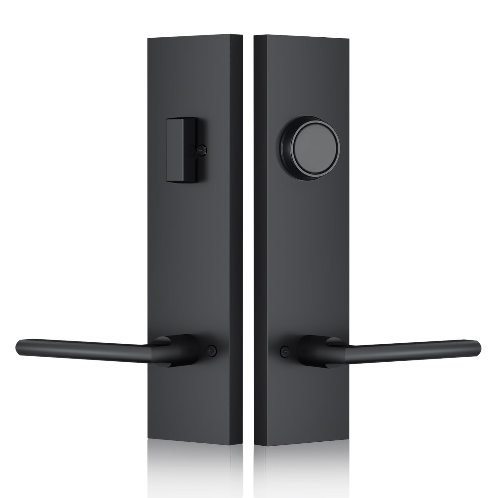 Photo 1 of SNBTLA Matte-Black Dummy Handle Set - Designed for Non-Locking Side, Modern Minimalist Style, Perfect Pairing with Front Door Handles(Matte Black)