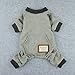 Fitwarm Knitted Dog Pajamas, Dog Clothes for Small Dogs Girl Boy, Pet Onesie with Feet, Doggy Outfit, Light Grey, Medium