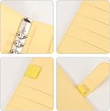 falllea A5 PU Leather Ring Binder 6 Ring Refillable Binder Cover Yellow view 5