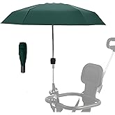 Adjustable Steering Angle, Clip-On All-Round Protection, Convenient and Lightweight, for Sun Protection Lightweight, Easy to Install, Stroller Umbrella, Baby Umbrella Stroller Accessory. (Green)