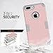 LONTECT for iPhone 7 Plus Case Hybrid Heavy Duty Shockproof Full-Body Protective Case with Dual Layer [Hard PC+ Soft Silicone] Impact Protection for Apple iPhone 7 Plus - Rose Gold/Grey