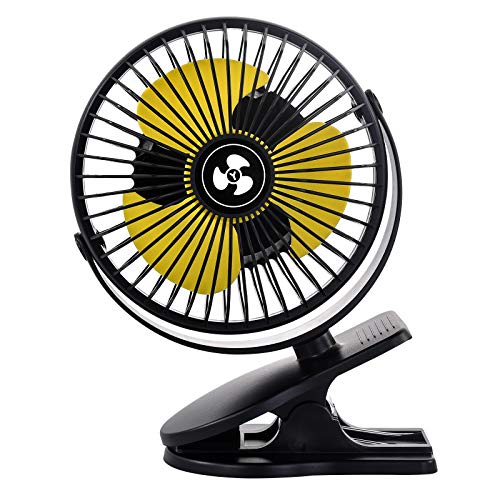 Quiet 10000mAH Rechargeable Battery Powered Clip on Fan, 3 Speed 360