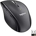 Logitech M705 Marathon Wireless Mouse – Long 3 Year Battery Life Ergonomic Sculpted Right-Hand Shape Hyper-Fast Scrolling and USB Unifying Receiver for Computers and laptops Dark Gray