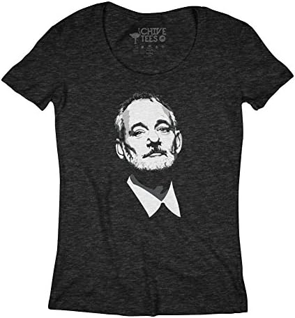 CHIVE TEES Womens Official Bill Murray T-Shirt Tri-Charcoal (XL)
