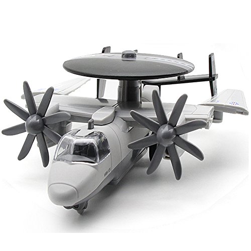 CORPER TOYS Diecast Plane Early Warning Airplane Model Navy Hawkeye Pull-Back Attack Aircraft Toys for Kids Boys (Grey)