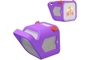 HESUPY Silicone Protective Case for Yoto Player (3rd Gen.), Skin Cover Sleeve Fitted Protective Jacket for Yoto Player Kids Audio Player, Easy-to-Carry Handle (Purple)