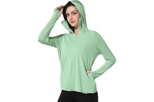 MINGYUEZAI Women's UPF 50+ Sun Protection Jacket Hooded Lightweight Long Sleeve Sun Shirt for Hiking Outdoor