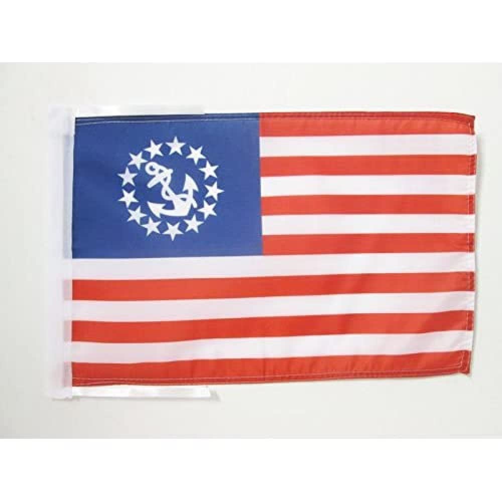 AZ FLAG - US Yacht Ensign Flag - 18'' x 12'' - 100% Polyester american yacht Small Banner with Two Cords - Fade Resistant - Vivid Colors - 18x12 in - 45x30 Cm — image 1