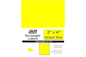 JAM PAPER Shipping Address Labels - Standard Mailing - 2 x 4 - Neon Fluorescent Yellow - 120/Pack