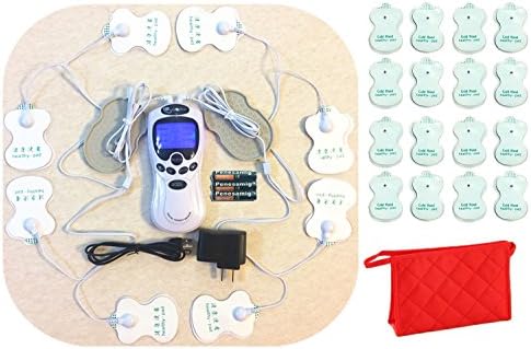 TENS Unit Tens Massager Digital Therapy Acupuncture Pads Machine 2 outputs 8 pads Full Body, Extra 16 Pads, Travelling Bag