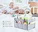 Baby Diaper Caddy Organizer by Brolex: Large Capacity Nursery Organizer for Boys Girls– Unisex Portable Travel Organizing Basket with Lightweight, Sturdy & Versatile Design,Grey