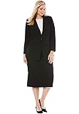 Jessica London Womens Plus Size Tall Single Breasted Skirt Suit