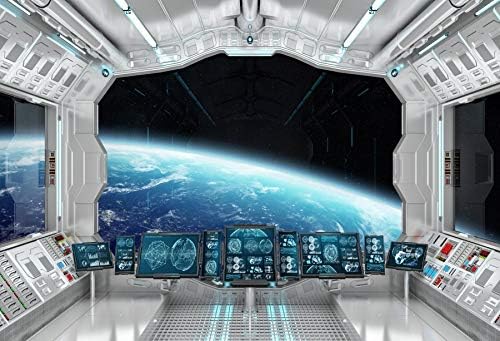 Baocicco 7x5ft Spaceship Backdrop Spaceship Interior Backdrop Space Backdrops Universe Exploring Photography Background Galaxy Backdrop Planet Nebula Stars Science Fiction Film Photo Shooting Props