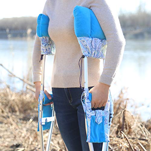 1 Pair Crutch Pads Hand Grip Covers and Pockets for Walking Arm Crutches Underarm Padding Handle Pillow - Thumbnail 2