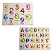 Home Learning Preschool Early Educational Develoment Colorful 26-Piece Alphabets and 10-Piece Number Wooden Peg Puzzle Bundle Shape Birthday gift toy for Child Children Kids Toddlers Baby Boys Girls