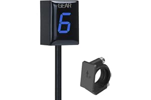 ASPELEV Motorcycle Gear Indicator Compatible with Honda with Holder Bracket,Waterproof LED Digital Display Speedometer Shift Lever Sensors Plug & Play (Blue)