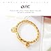 OPK Jewelry 18k Gold Plated Children's Bangle Heart Bell Pendant Rope Chain Gold Bracelets 4.33 Inch