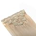 Emosa 100% Real Human Hair Remy Hair Extensions Clip In Extensions(22inch,70g,#60 Platinum Blonde)