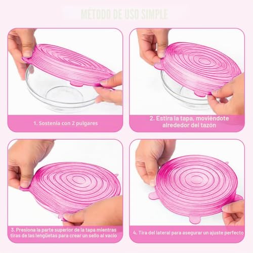 Reusable Silicone Lid 18 Pack - Extendable 6 Different Sizes for Jars, Bowls, Bottles - Food Permanence